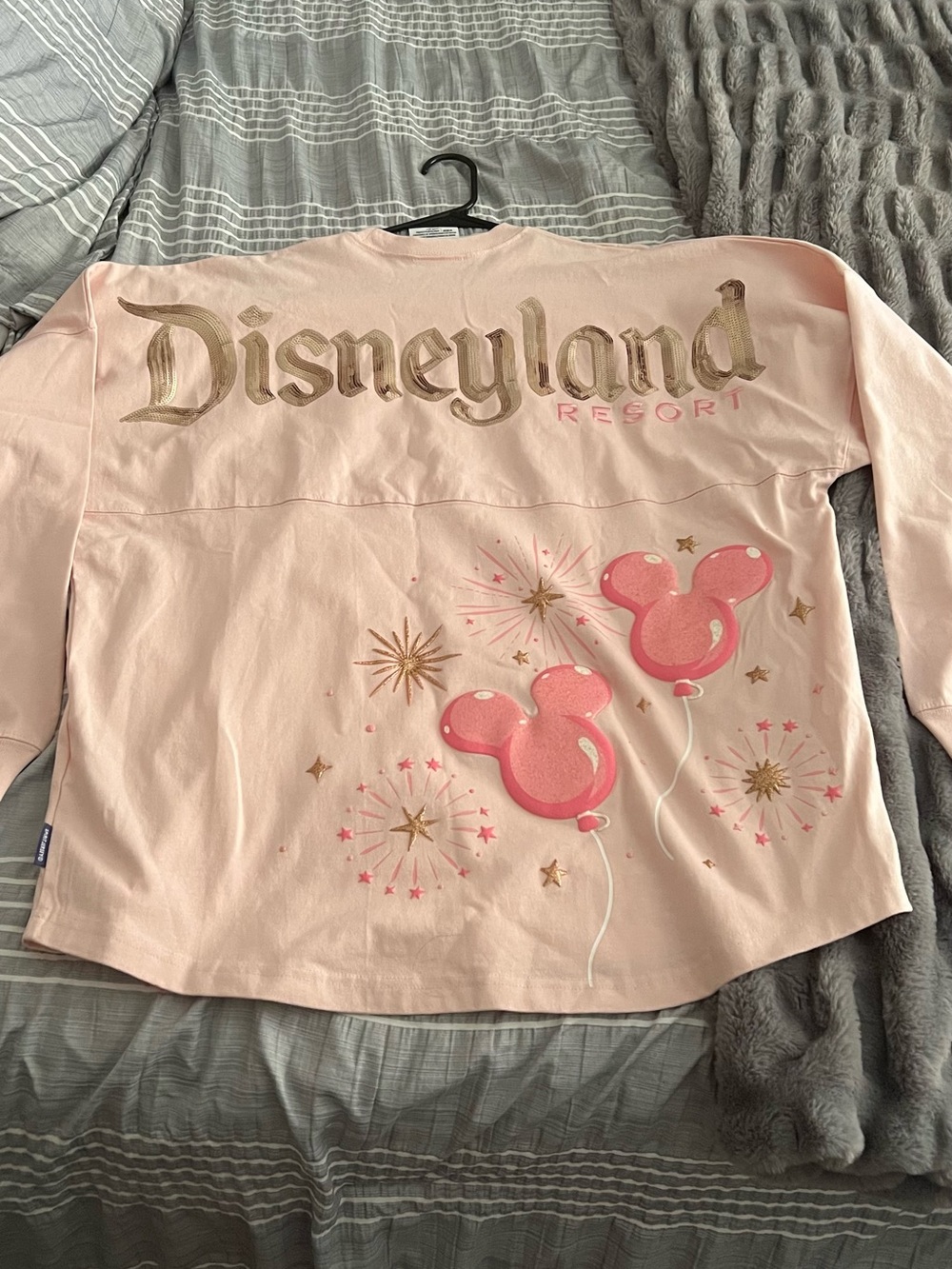 Disney Pink Disneyland Resort Button-Down Top with Gold Script